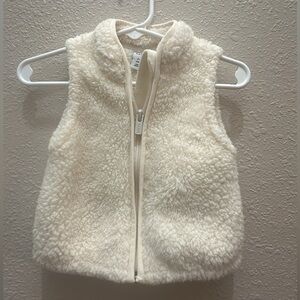 Old Navy Baby Girl 3-6 Months White Ivory Plush Sleeveless Vest